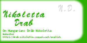 nikoletta drab business card